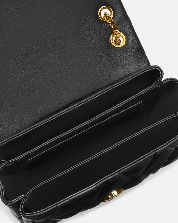 Versace Kleio Women Kleio Quilted Shoulder Bag Blackgold