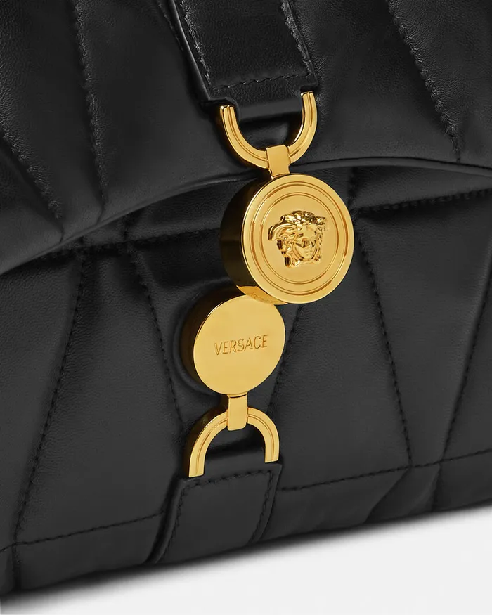 Versace Kleio Women Kleio Quilted Shoulder Bag Blackgold