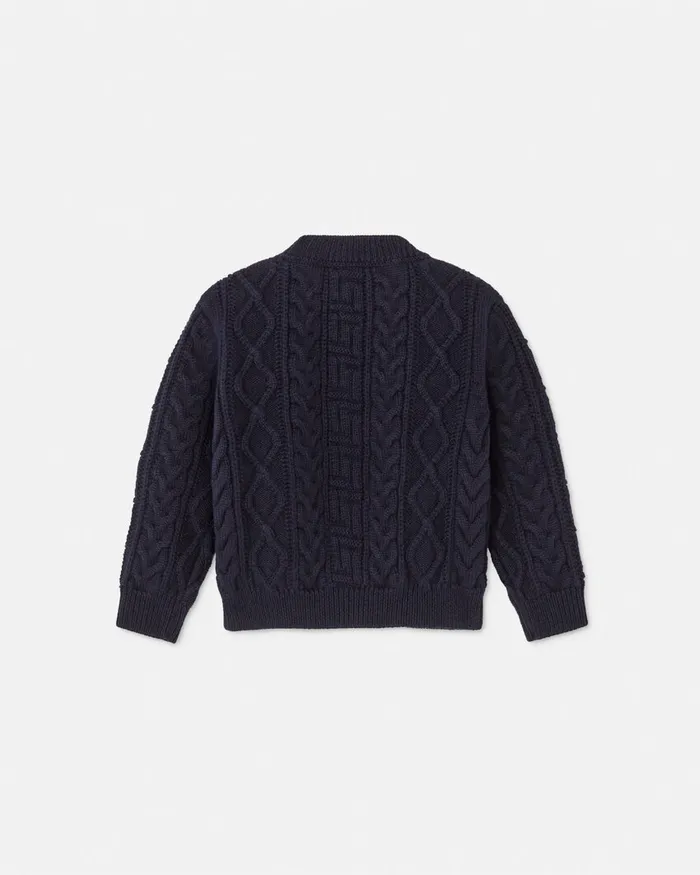 Versace Knitwear and Sweatshirts Kids Medusa Baby CableKnit Sweater Blue