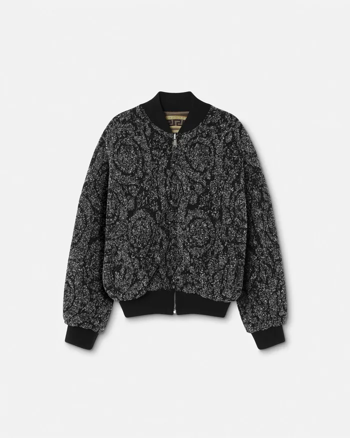 Versace Knitwear Men La Coupe Des Dieux Reversible Bomber Jacket Blacksilver