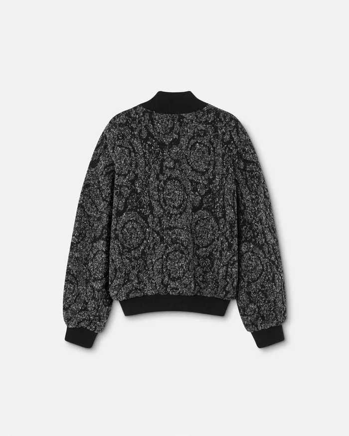 Versace Knitwear Men La Coupe Des Dieux Reversible Bomber Jacket Blacksilver