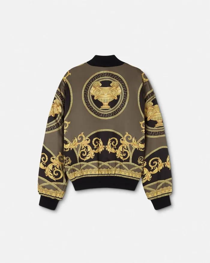 Versace Knitwear Men La Coupe Des Dieux Reversible Bomber Jacket Blacksilver