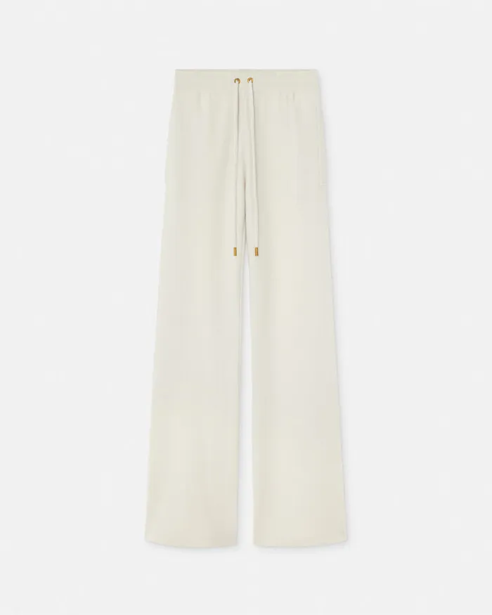 Versace Knitwear Women WoolBlend Flared Towel Pants White