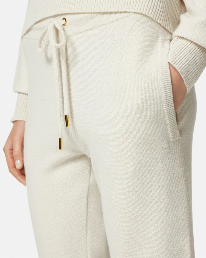 Versace Knitwear Women WoolBlend Flared Towel Pants White