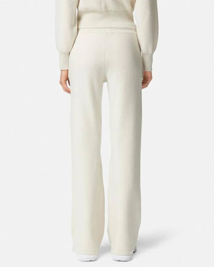 Versace Knitwear Women WoolBlend Flared Towel Pants White
