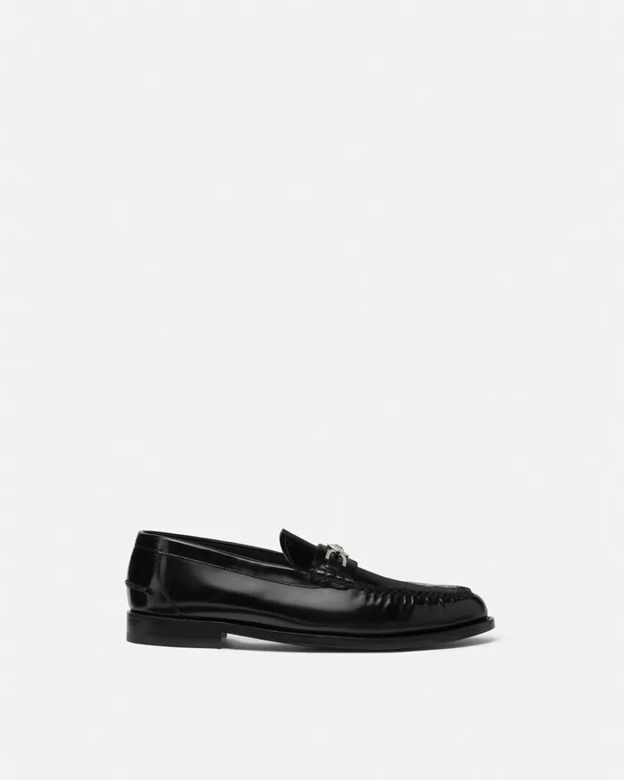 Versace Loafers and Slippers Men Medusa 03995 Loafers Blacksilver