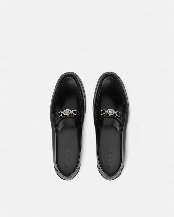 Versace Loafers and Slippers Men Medusa 03995 Loafers Blacksilver