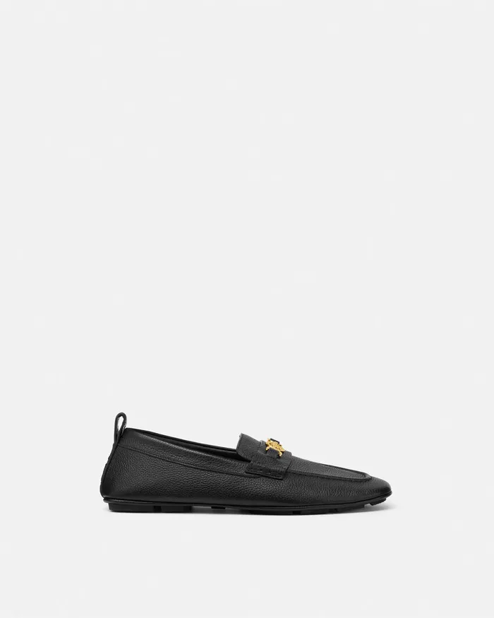 Versace Loafers and Slippers Men Villa Driver Shoes Blackgold