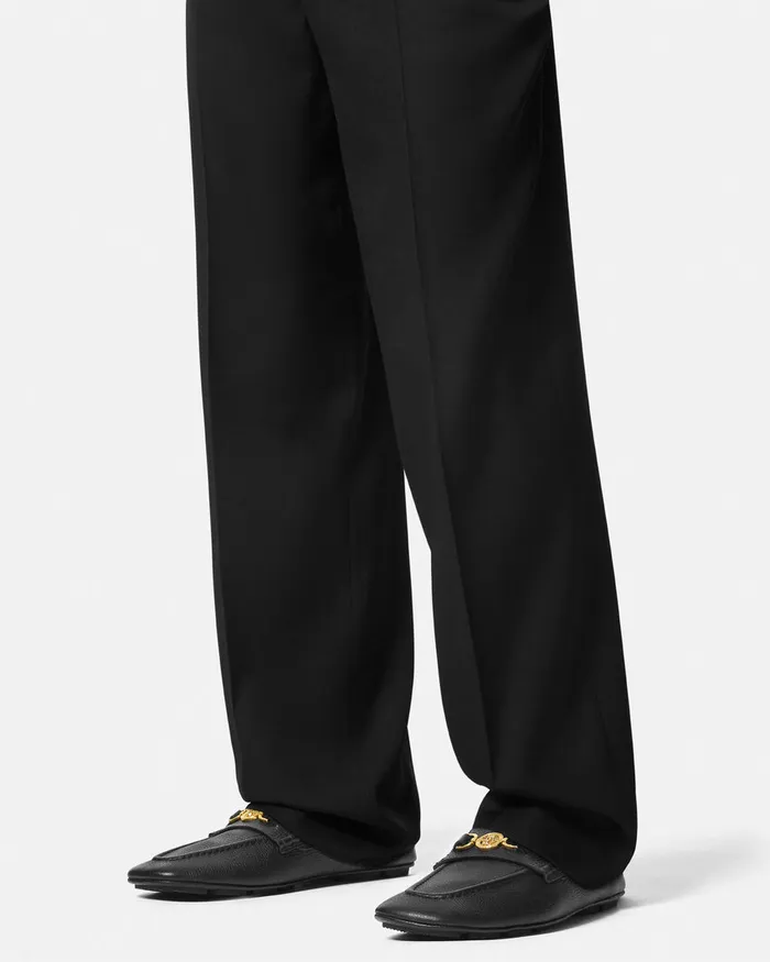 Versace Loafers and Slippers Men Villa Driver Shoes Blackgold