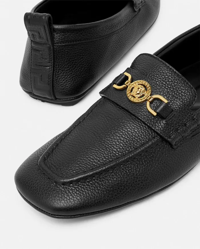 Versace Loafers and Slippers Men Villa Driver Shoes Blackgold