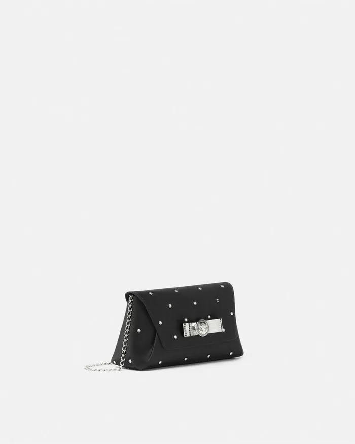 Versace Mini Bags and Clutches Women Cielo Stellato Gianni Ribbon Clutch Blacksilver