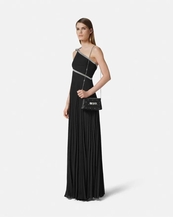 Versace Mini Bags and Clutches Women Cielo Stellato Gianni Ribbon Clutch Blacksilver