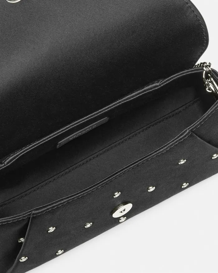 Versace Mini Bags and Clutches Women Cielo Stellato Gianni Ribbon Clutch Blacksilver