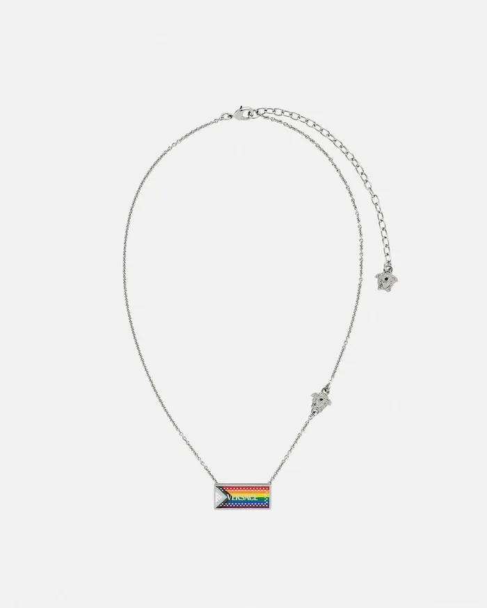 Versace Necklaces WomenMen Pride Necklace Silver