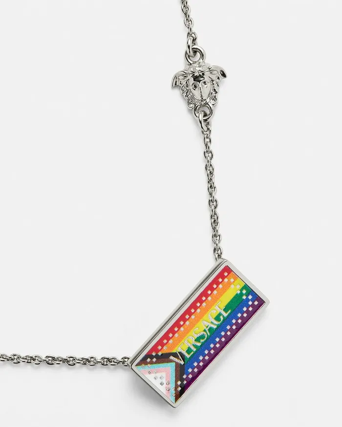 Versace Necklaces WomenMen Pride Necklace Silver