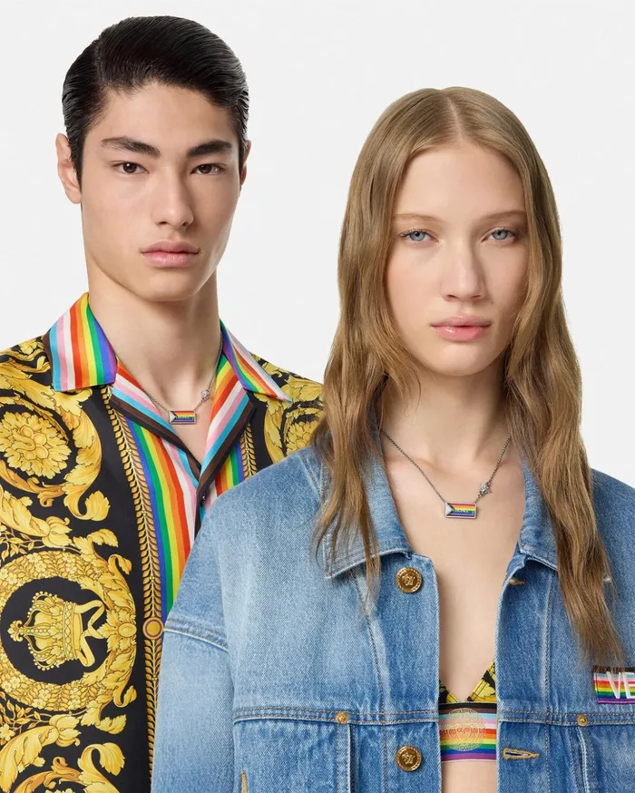 Versace Necklaces WomenMen Pride Necklace Silver