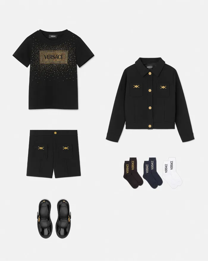 Versace Outerwear Kids Medusa 03995 Jacket Black