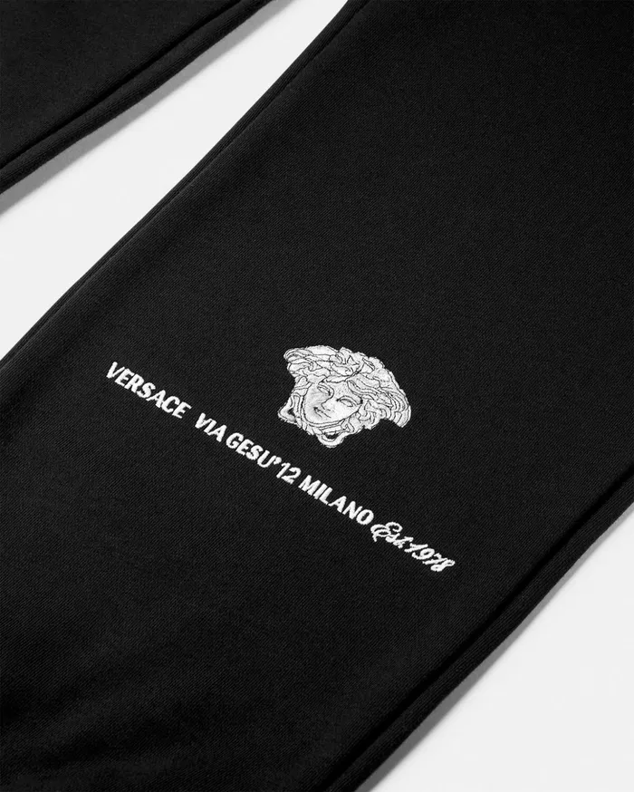 Versace Pants and Shorts Men Medusa Milano Sweatpants Black
