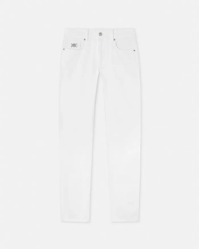Versace Pants and Shorts Men SlimFit Jeans White