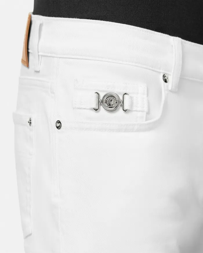 Versace Pants and Shorts Men SlimFit Jeans White