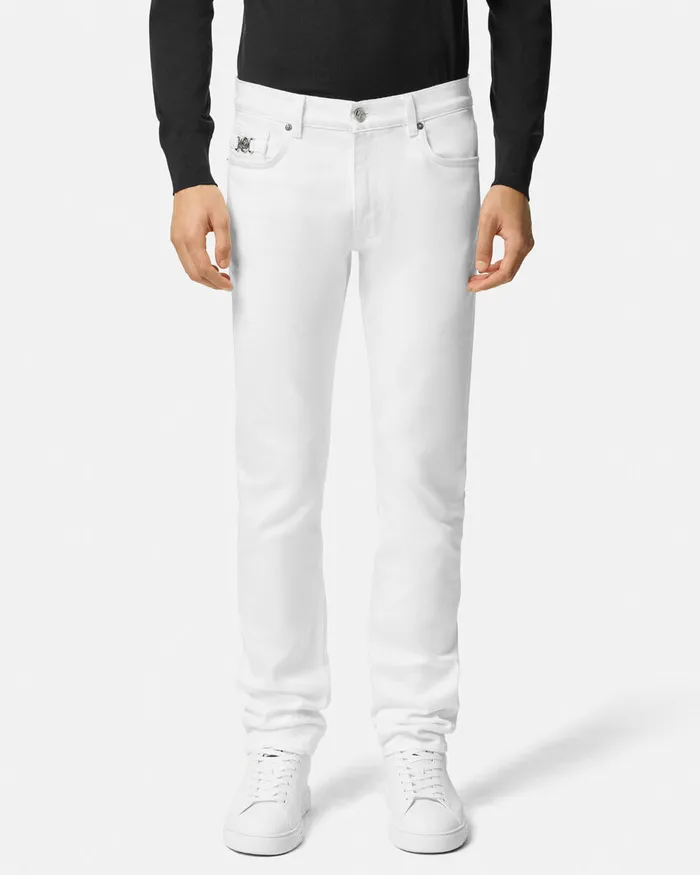 Versace Pants and Shorts Men SlimFit Jeans White