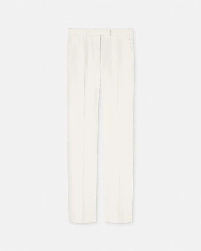 Versace Pants and Shorts Women Grain De Poudre StraightLeg Pants White