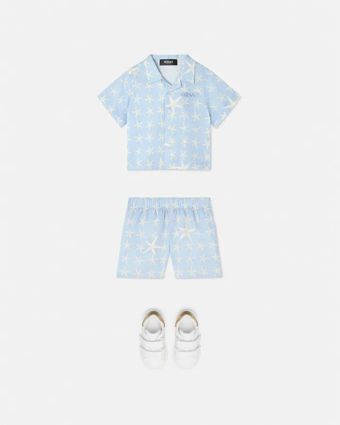 Versace Pants Kids Stella Marina Baby Shorts Light Blue