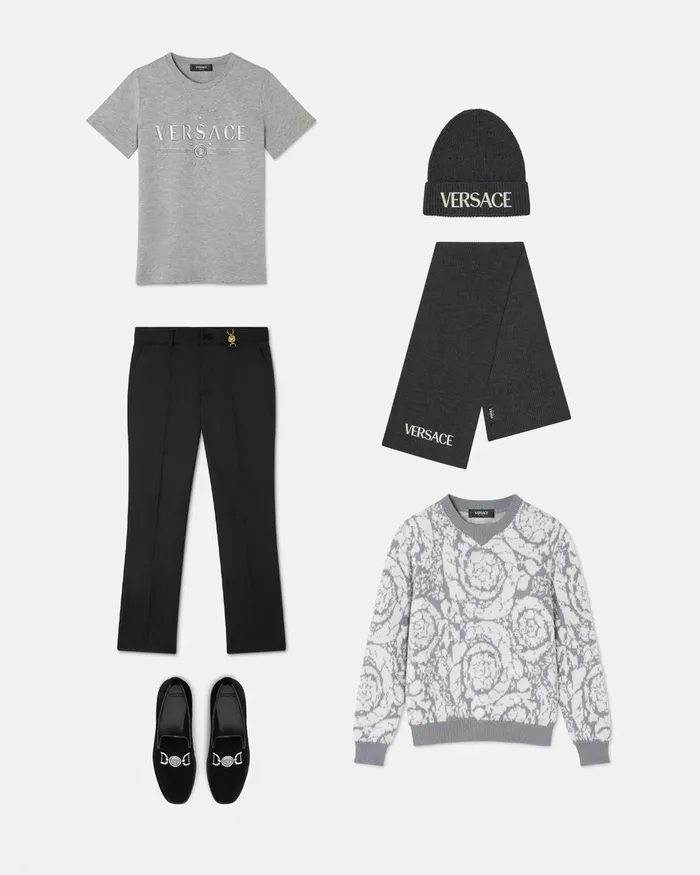 Versace Pants Kids WoolBlend Pants Black