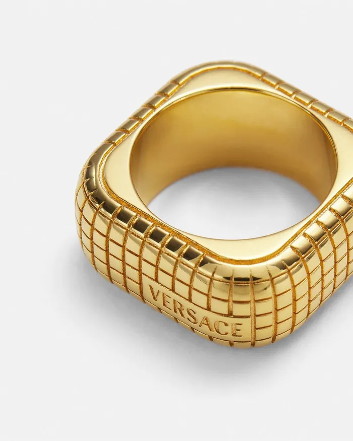 Versace Rings MenWomen Dylos Ring Light Gold