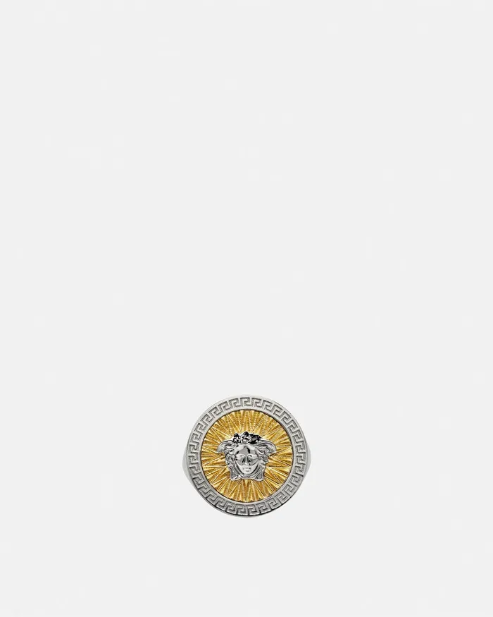 Versace Rings WomenMen Crystal Icon Ring Silvergold