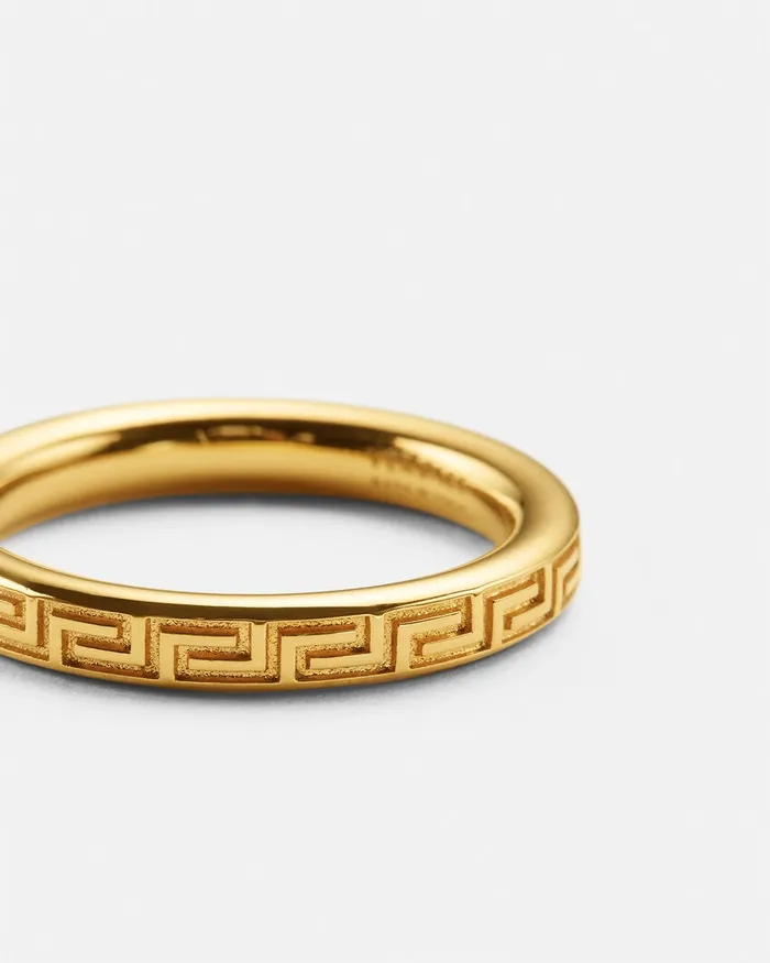Versace Rings WomenMen Greca Ring Light Gold