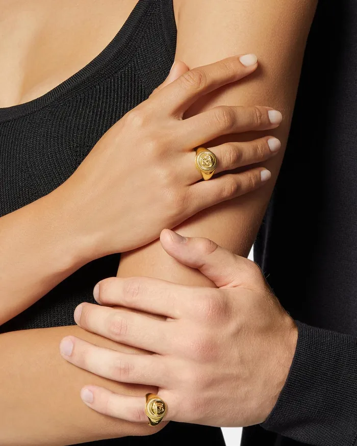 Versace Rings WomenMen Medusa Biggie Ring Light Gold