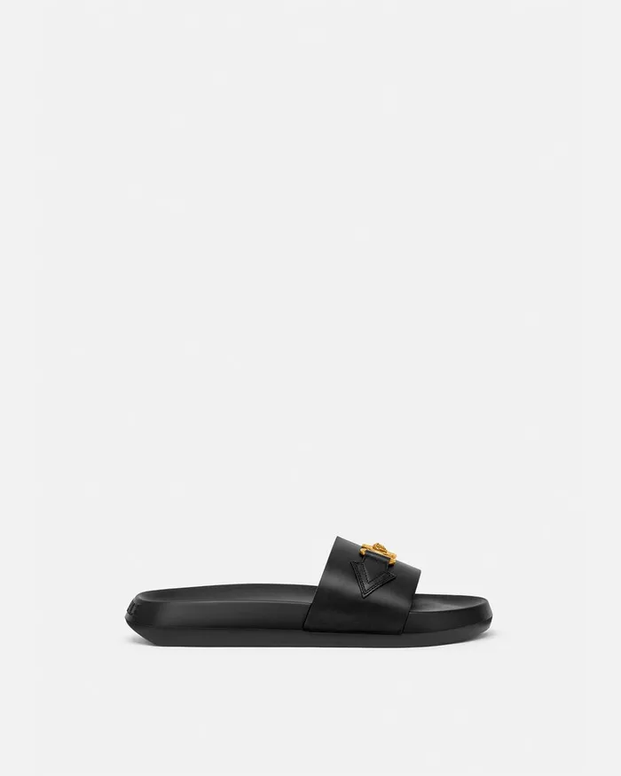 Versace Sandals and Slides Men Medusa Biggie Sliders Blackgold