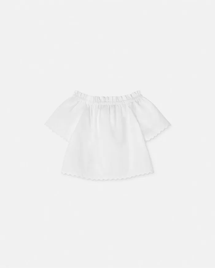 Versace Shirts and Tshirts Kids Embroidered Sangallo Shirt White