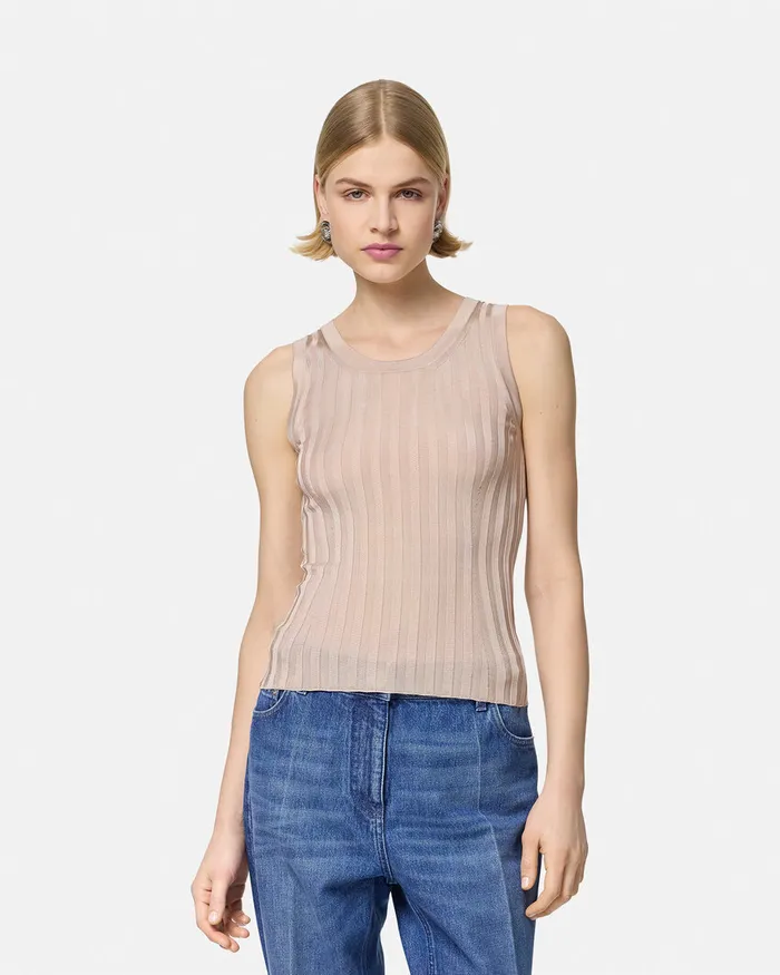 Versace Shirts and Tops Women Knit Tank Top Light Pink