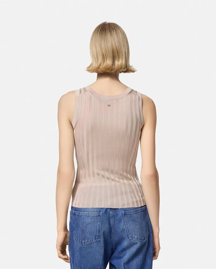 Versace Shirts and Tops Women Knit Tank Top Light Pink