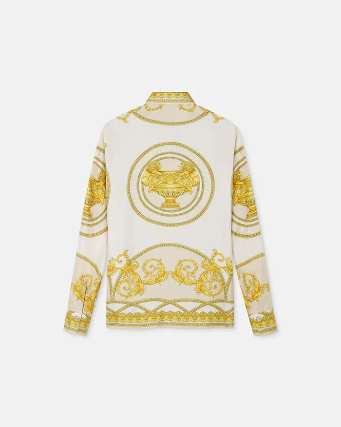 Versace Shirts and Tops Women La Coupe Des Dieux Silk Shirt Goldprint