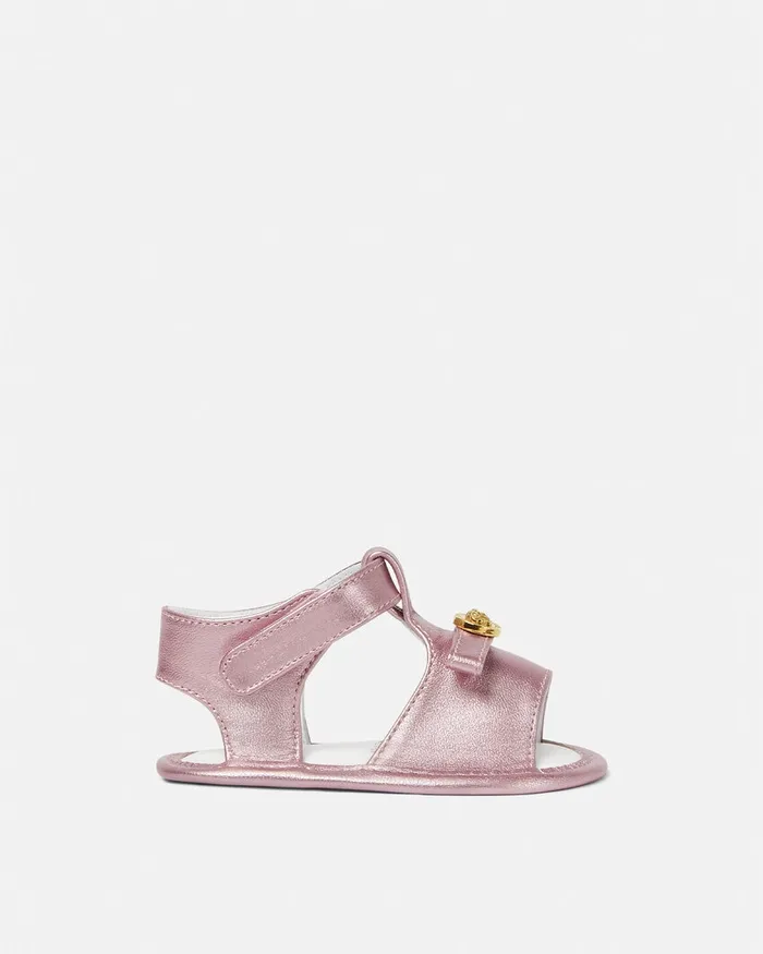 Versace Shoes and First Steps Kids Medusa Baby Metallic Sandals Light Pink