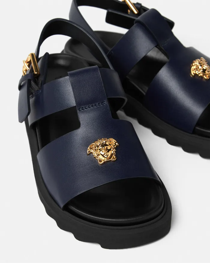 Versace Shoes Kids La Medusa Sandals Blue