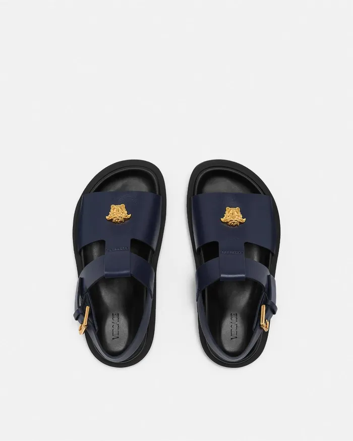 Versace Shoes Kids La Medusa Sandals Blue