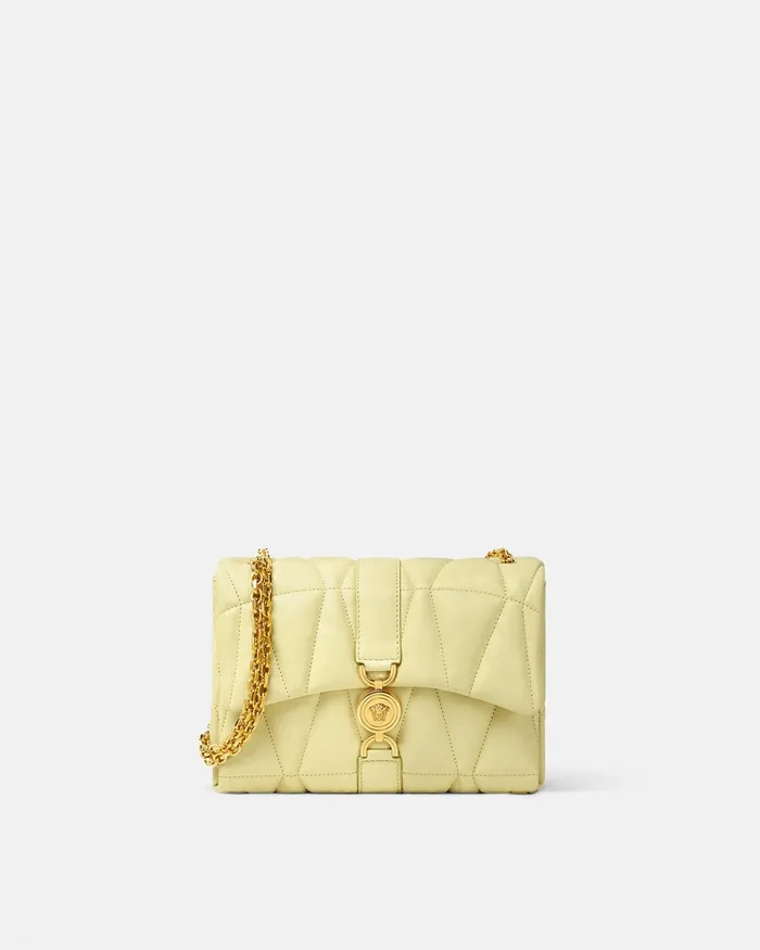 Versace Shoulder and Crossbody Women Kleio Quilted Shoulder Bag Yellow