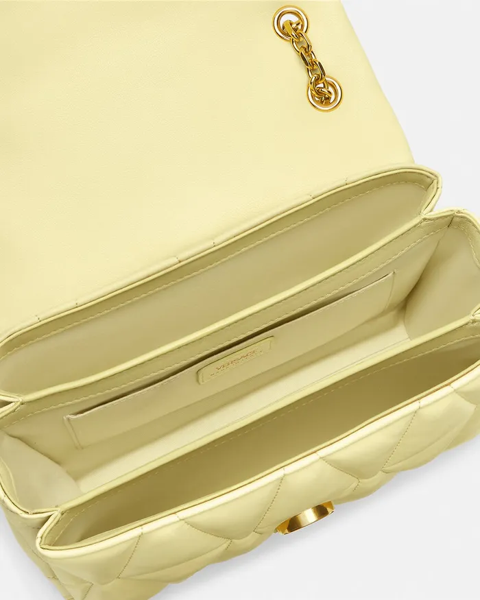 Versace Shoulder and Crossbody Women Kleio Quilted Shoulder Bag Yellow