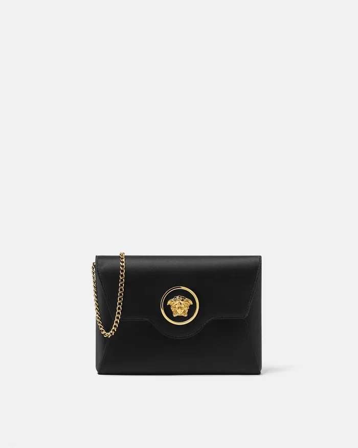Versace Shoulder and Crossbody Women La Medusa Envelope Clutch Blackgold