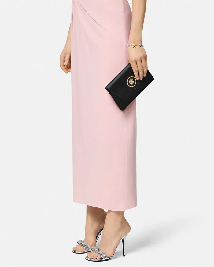 Versace Shoulder and Crossbody Women La Medusa Envelope Clutch Blackgold