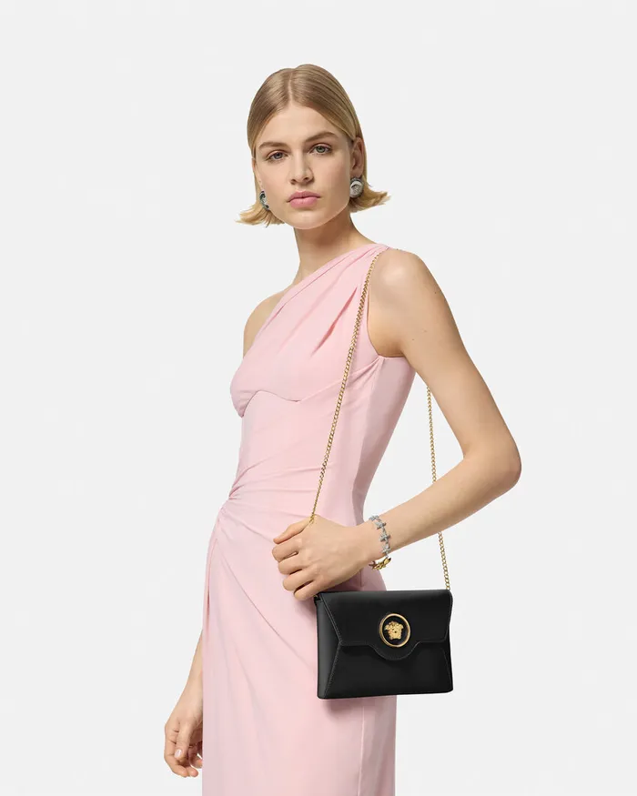 Versace Shoulder and Crossbody Women La Medusa Envelope Clutch Blackgold
