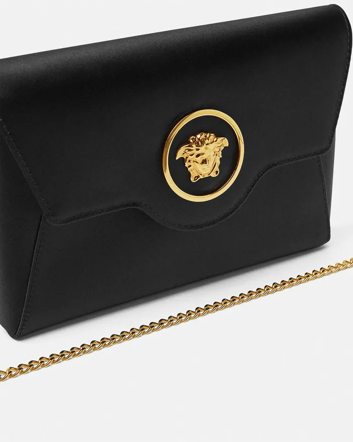 Versace Shoulder and Crossbody Women La Medusa Envelope Clutch Blackgold