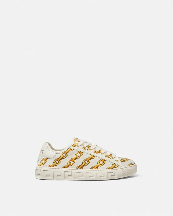 Versace Sneakers Women Chain Stripes Greca Sneakers Print