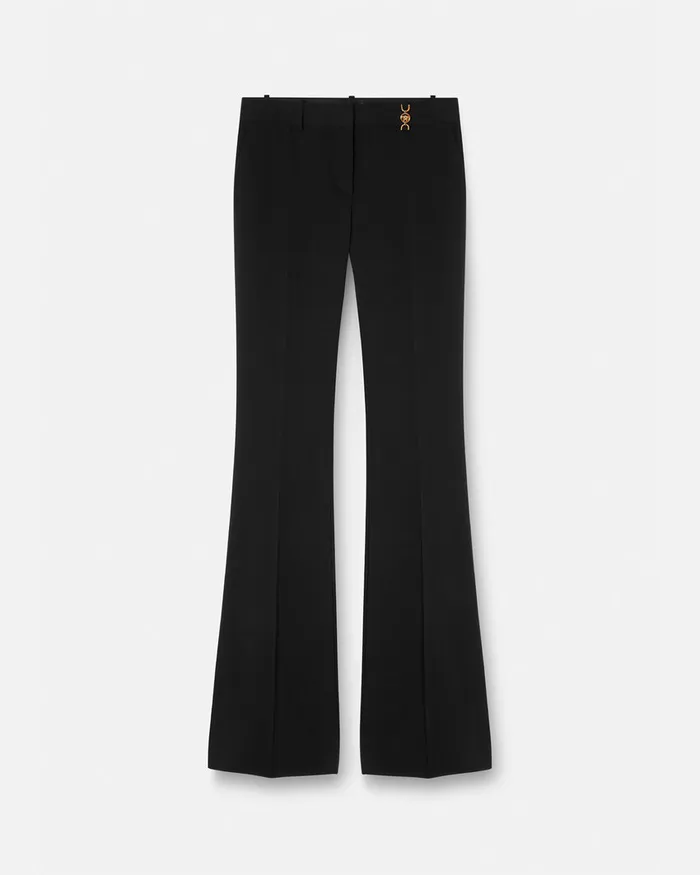 Versace Suits Women Medusa 03995 Flared Pants Black