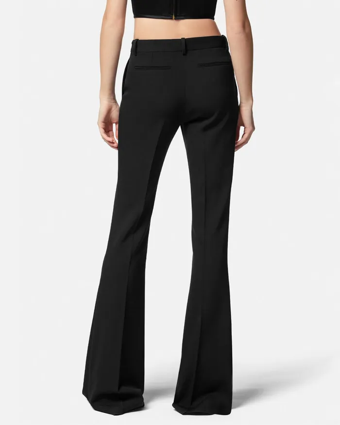 Versace Suits Women Medusa 03995 Flared Pants Black