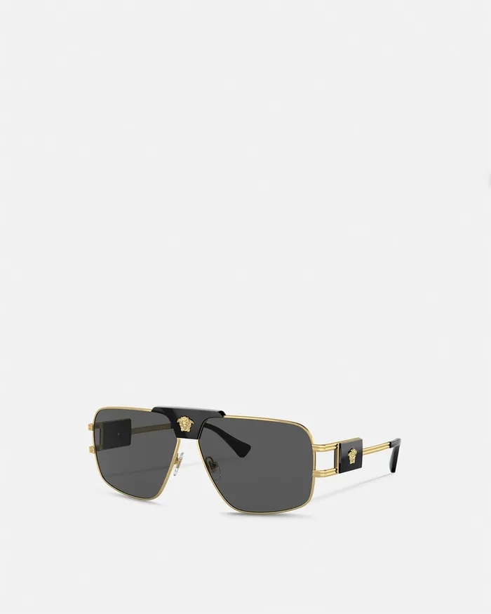 Versace Sunglasses Men Navigator Sunglasses Blackgold